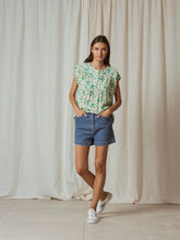 Load image into Gallery viewer, Indi &amp; Cold Bougainvillea print blouse Aloe
