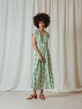 Load image into Gallery viewer, Indi &amp; Cold Eli Bougainvillea false wrap front dress Aloe

