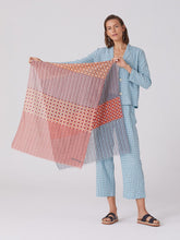Load image into Gallery viewer, Nice Things Geometrical Patch scarf in Pink Orange
