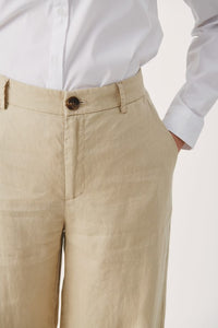 Part Two Ninnes wide leg linen trousers White Pepper